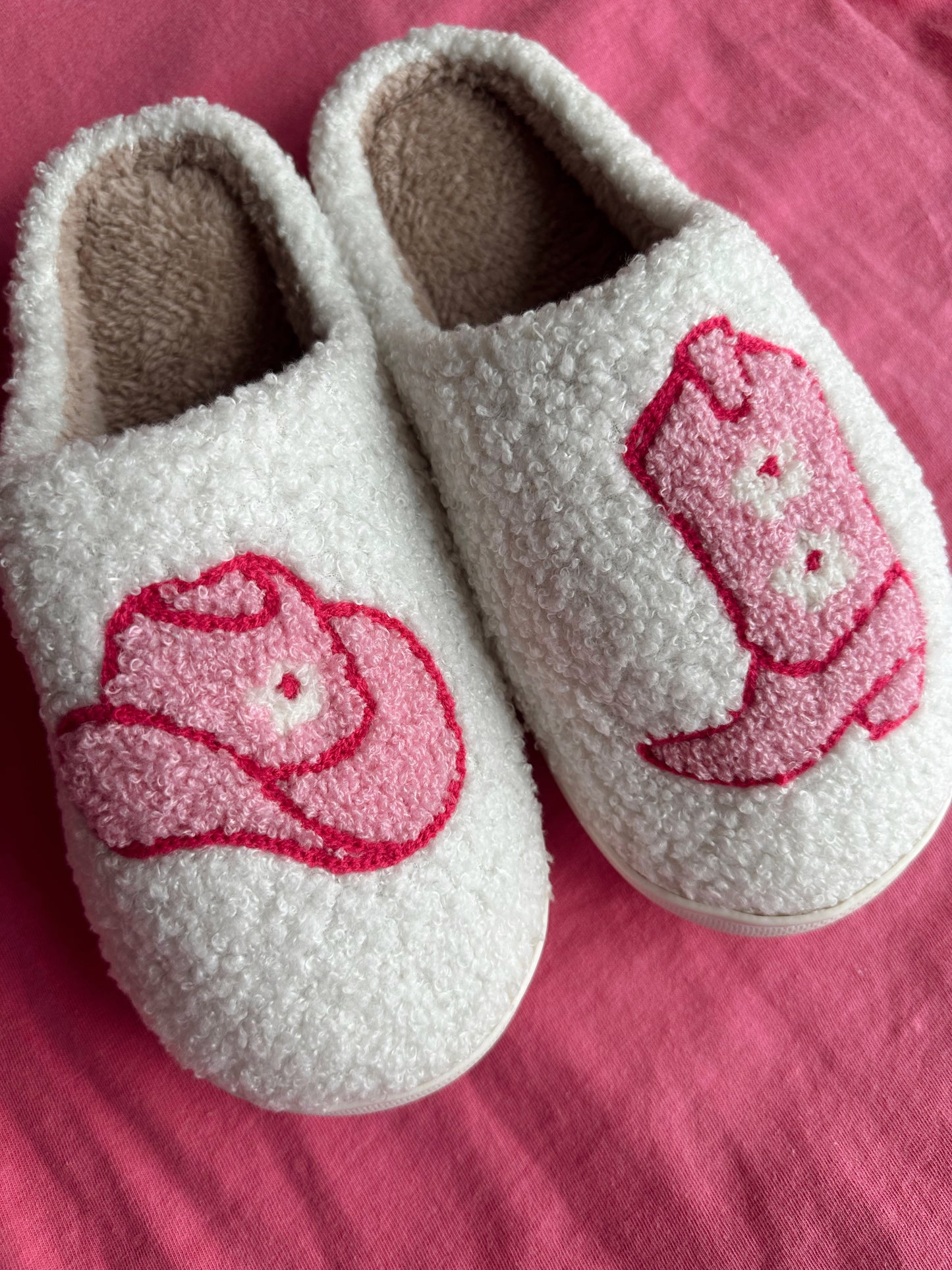 Pink Cowboy Slippers