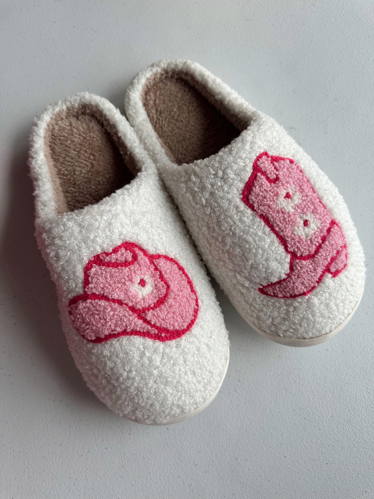 Pink Cowboy Slippers