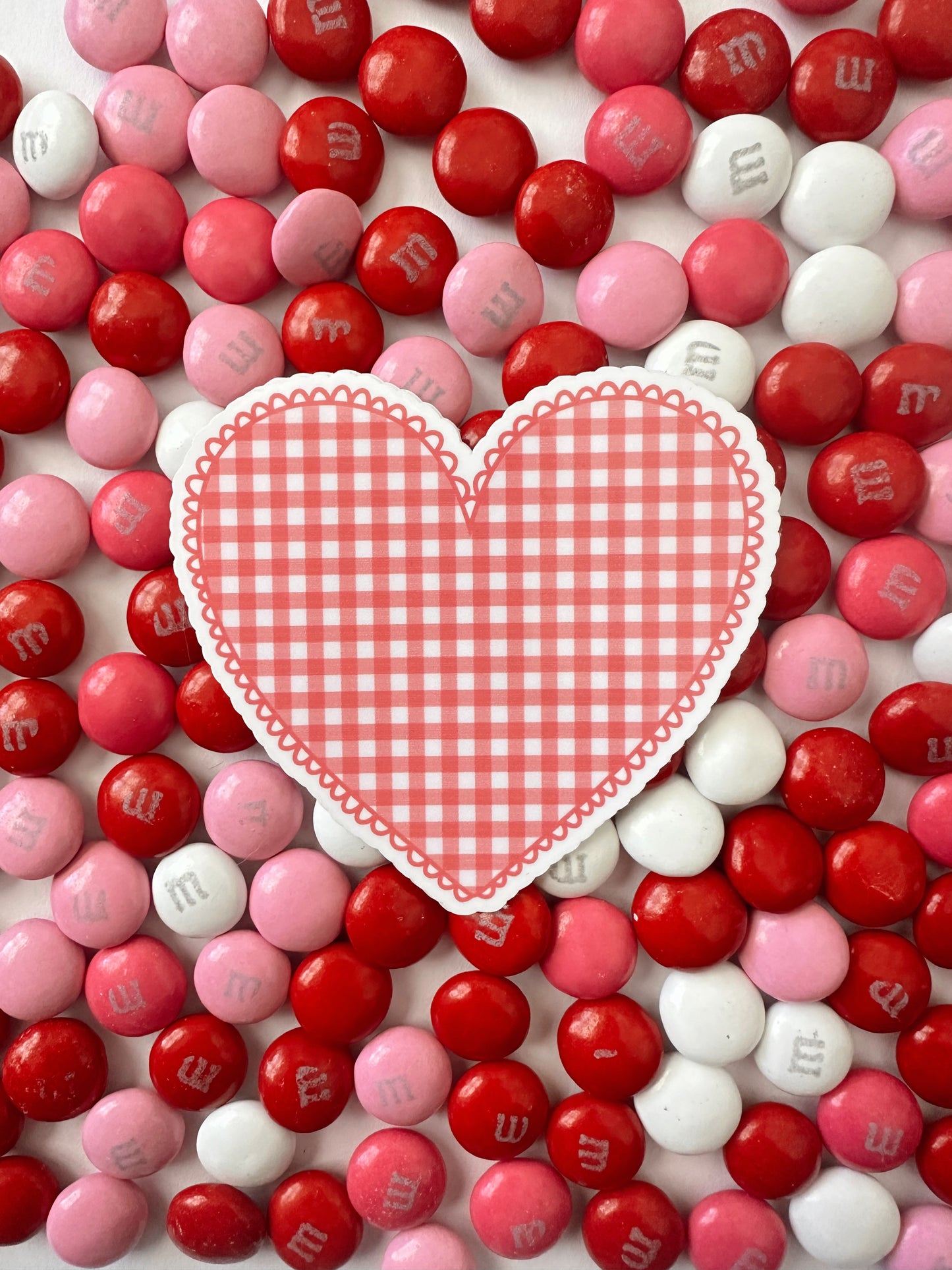 Gingham Heart Sticker