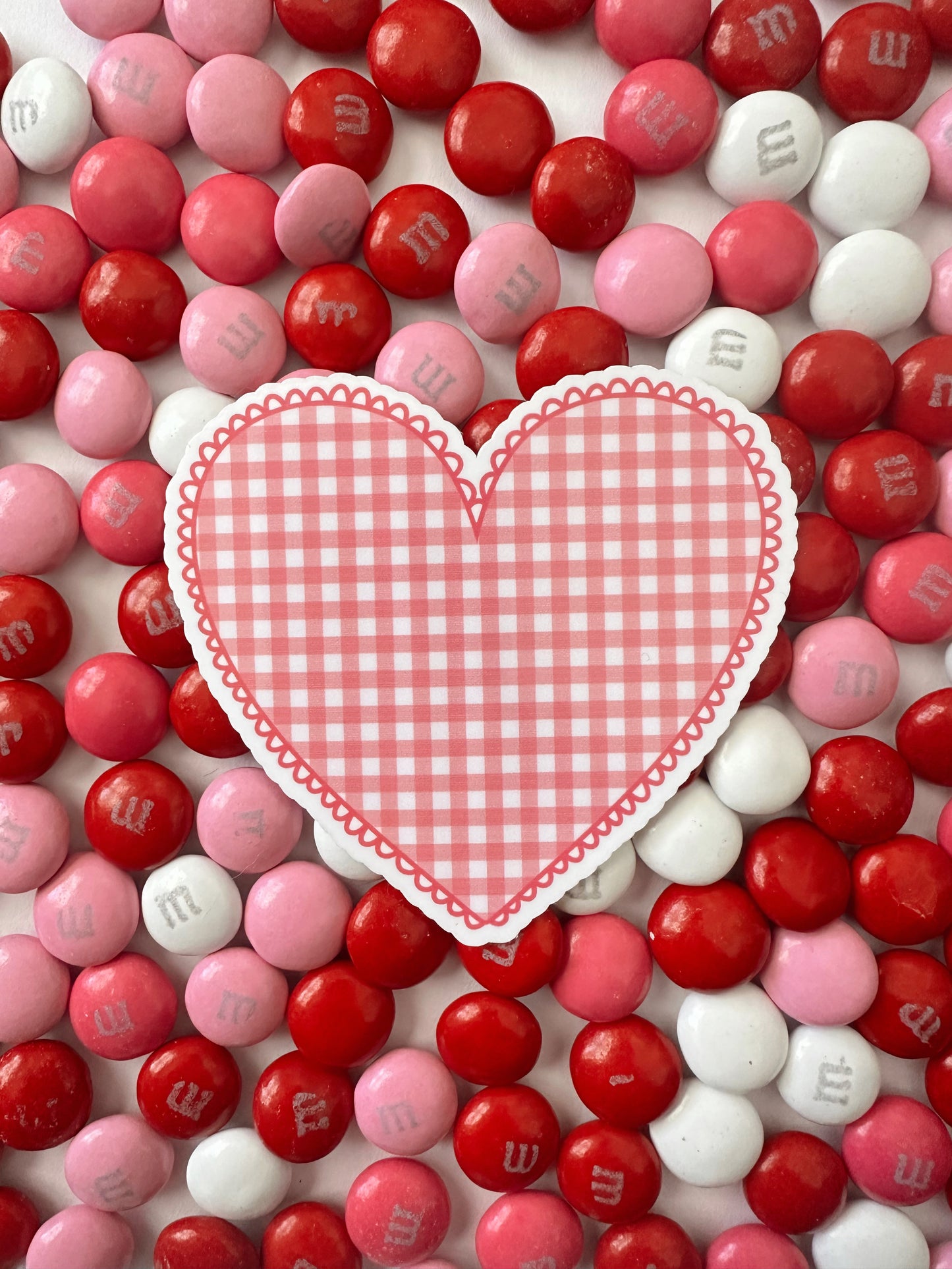 Gingham Heart Sticker