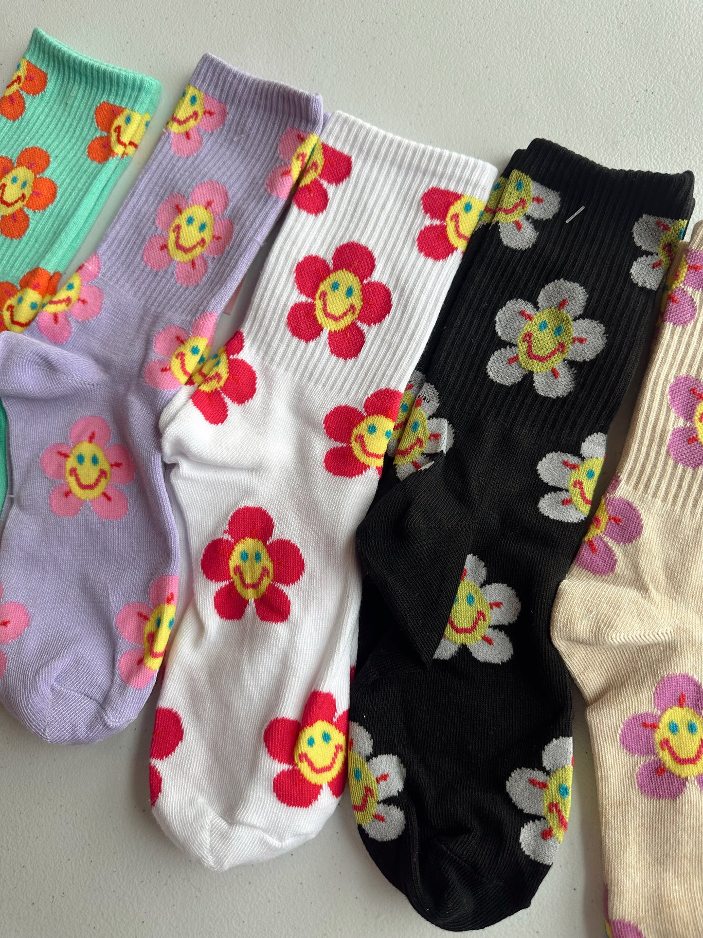 Smiley Flower Socks