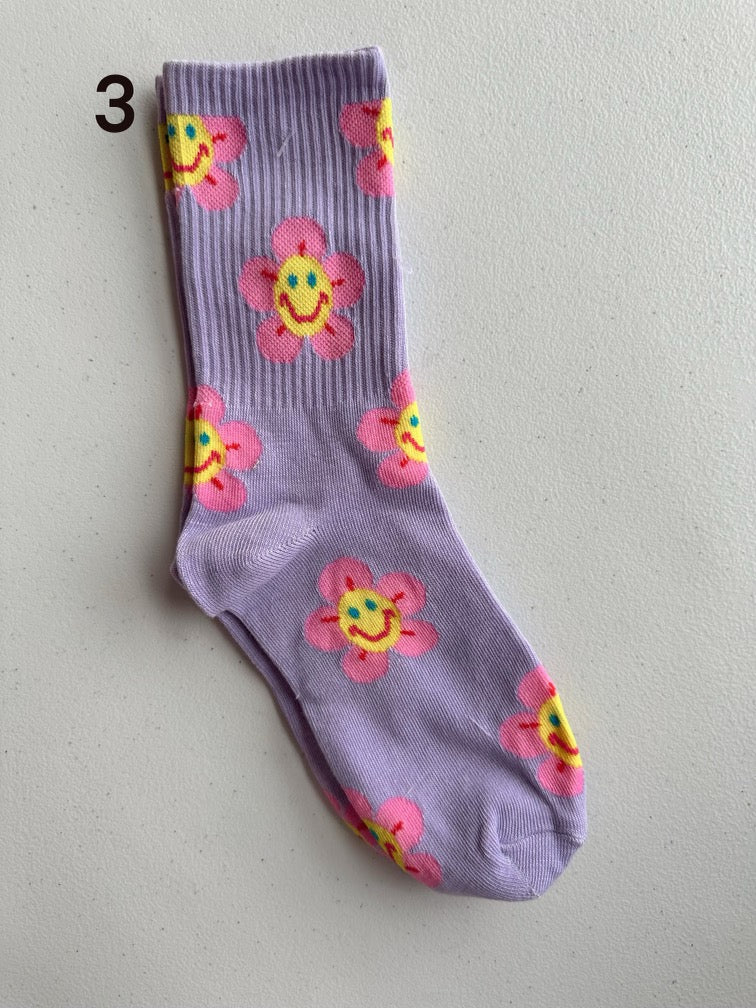 Smiley Flower Socks