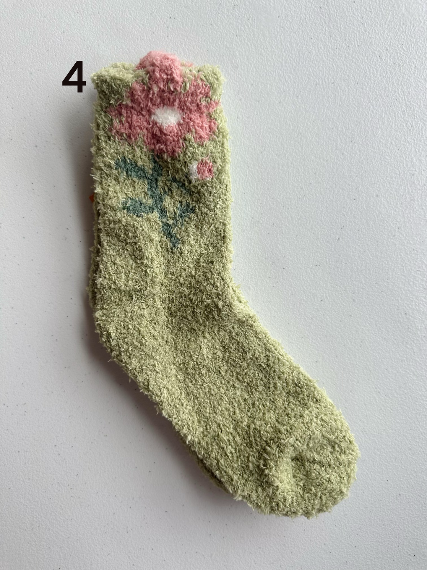 Fuzzy Flower Socks