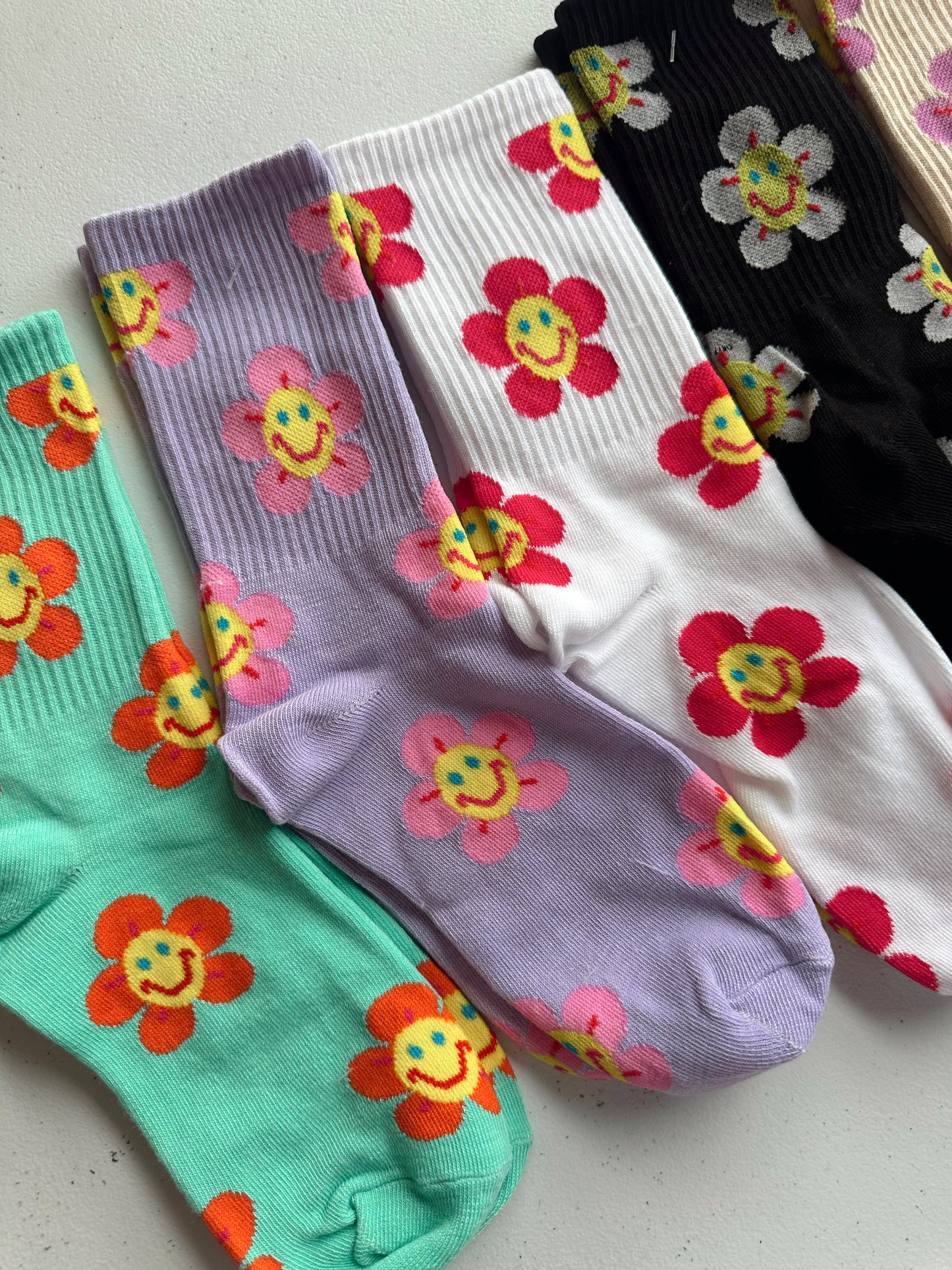 Smiley Flower Socks