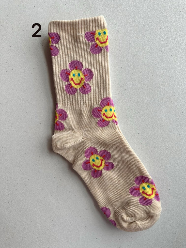 Smiley Flower Socks