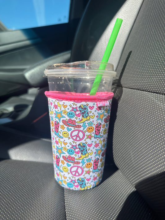 Groovy Cowgirl Cup Cover