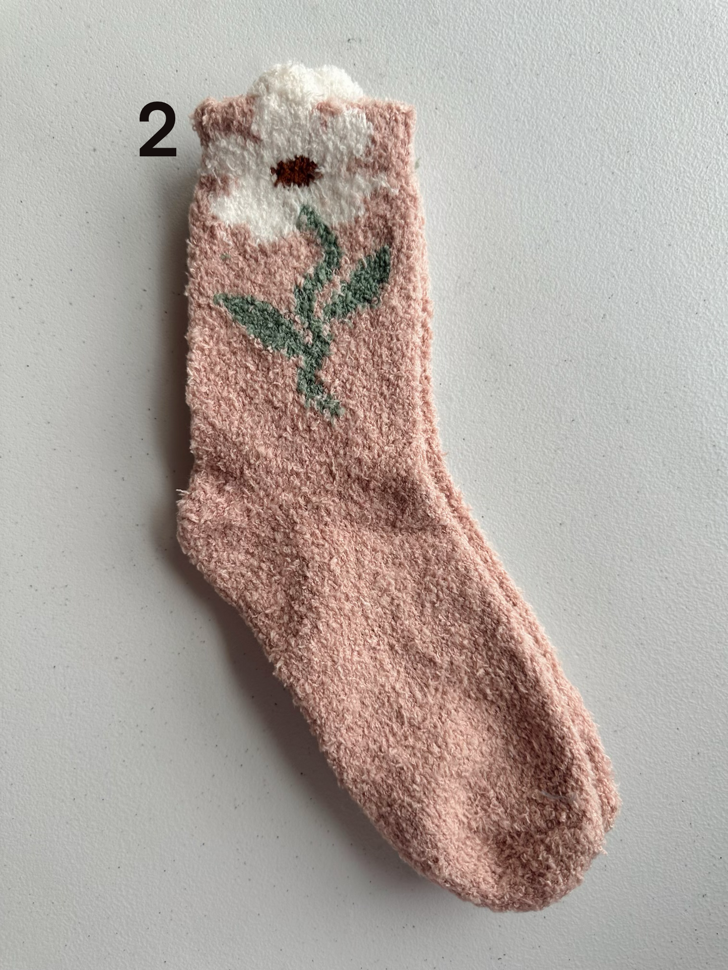 Fuzzy Flower Socks