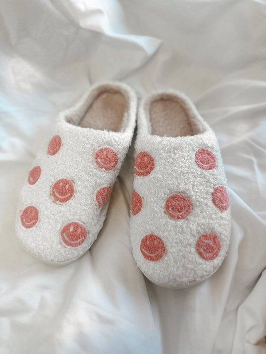 Pink Smiley Slippers