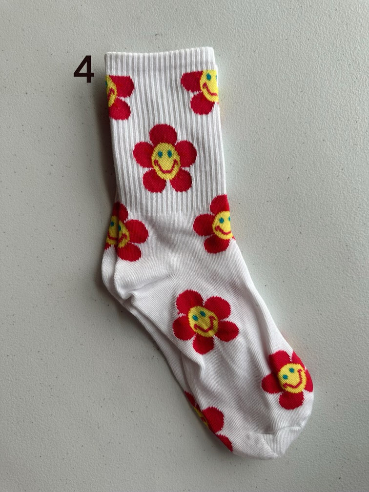 Smiley Flower Socks