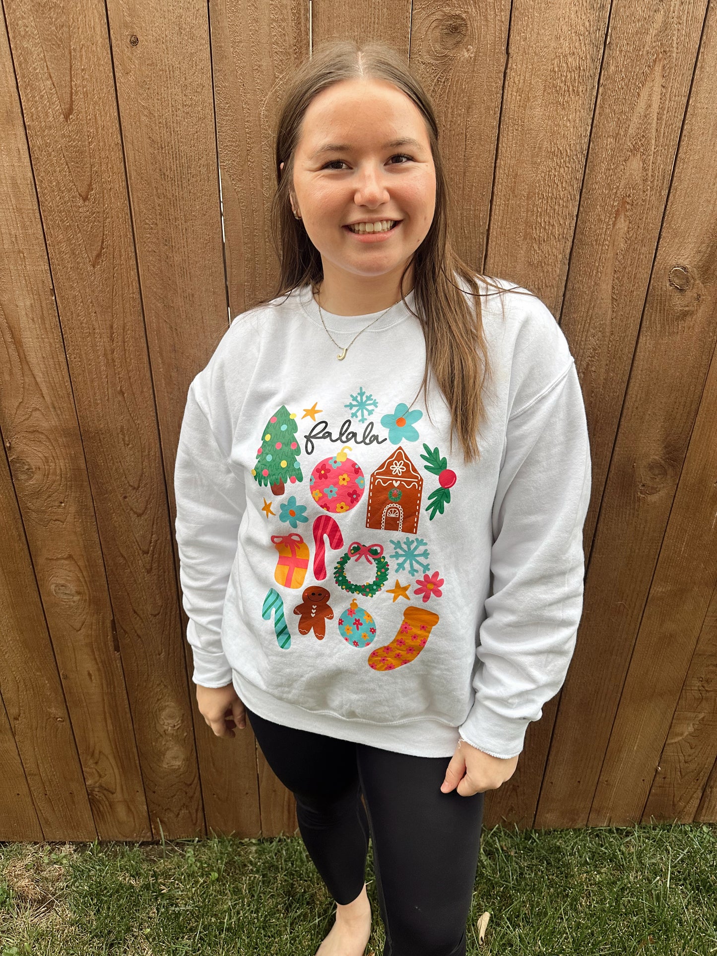 YOUTH Christmas Doodles Crewneck