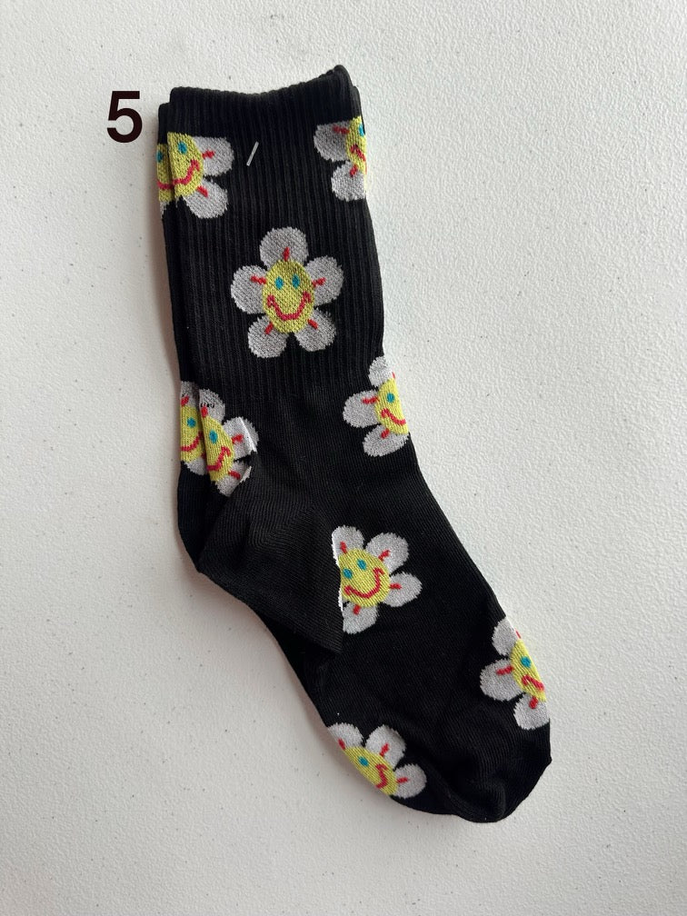 Smiley Flower Socks