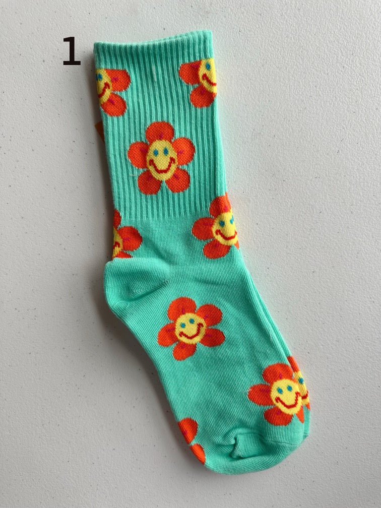 Smiley Flower Socks