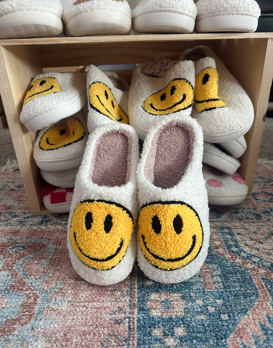 Yellow Smiley Slippers