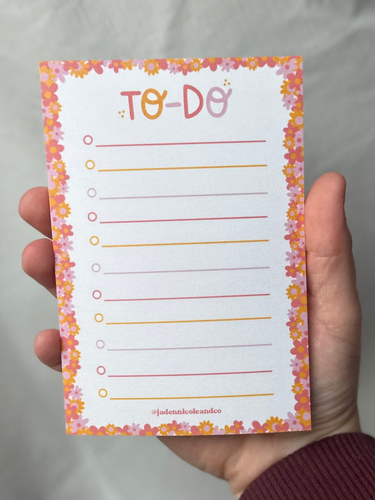 Groovy Floral To-Do List Notepad