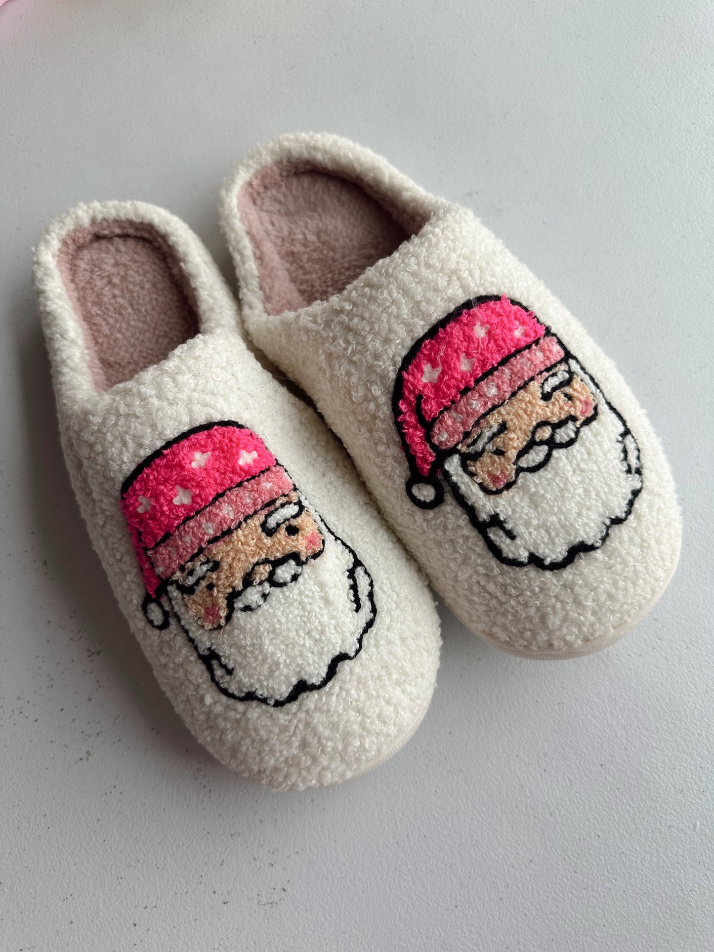 Pink Santa Slippers