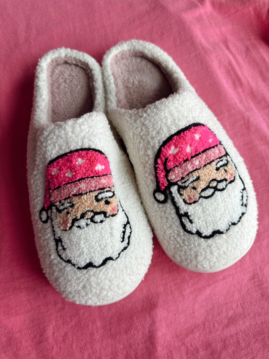 Pink Santa Slippers