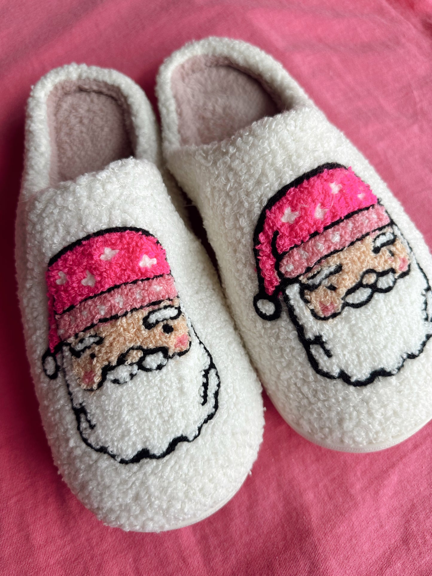 Pink Santa Slippers