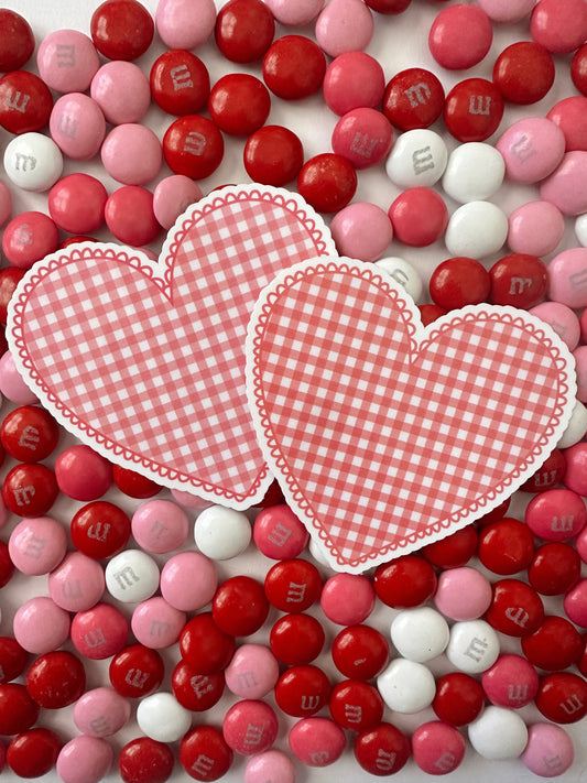Gingham Heart Sticker